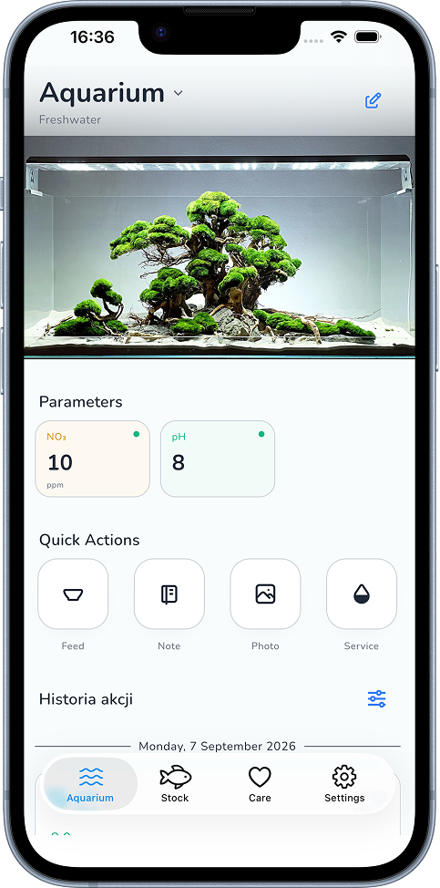 Aquafy dashboard with livestock overview